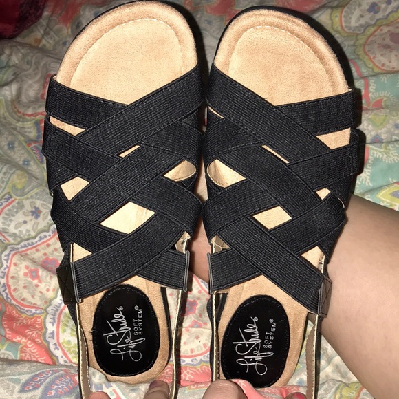 LIFE STRIDE Comfort Black Sandals. NEW 🖤 - Picture 2 of 7